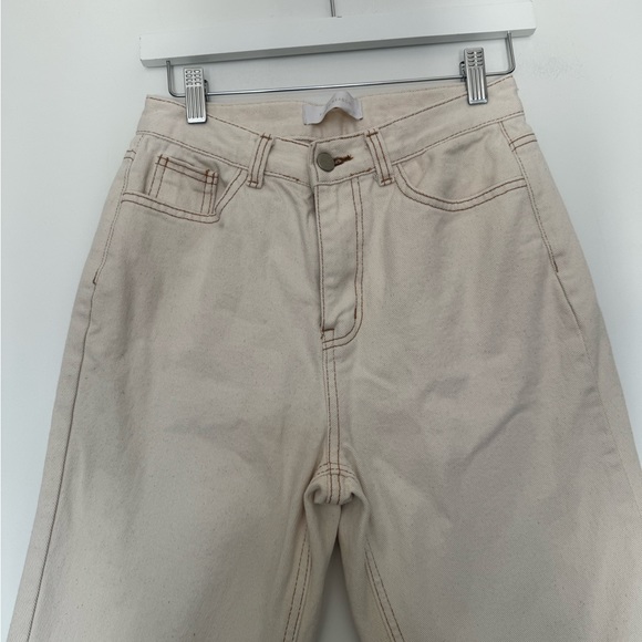 First - Reason Cream High Rise Jeans - Picture 3 of 5